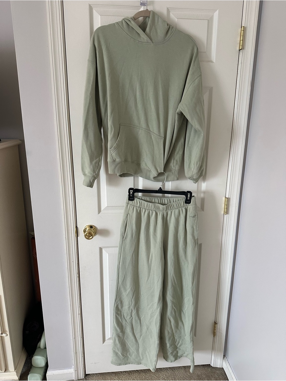 Hollister Sage Green Hoodie & Swearpant Set